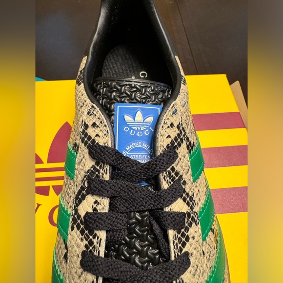 New Gucci x Adidas Gazelle Python Print Leather Sneaker Shoes UK 11.5 / US 12 - Picture 5 of 16